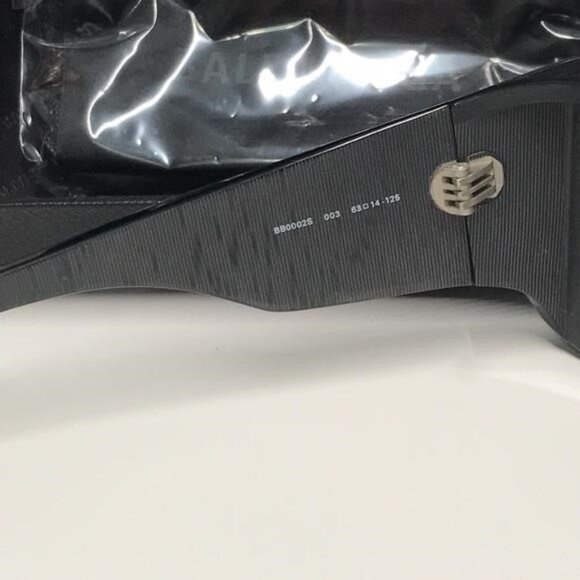 New Authentic Balenciaga BB0002S 003 Grey/Silver Mirror Shield Sunglasses - Picture 4 of 16
